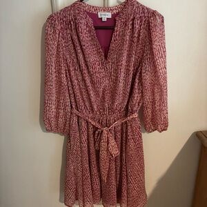 Evereve Pink Patterned Women's Dress medium tie party work med versatile